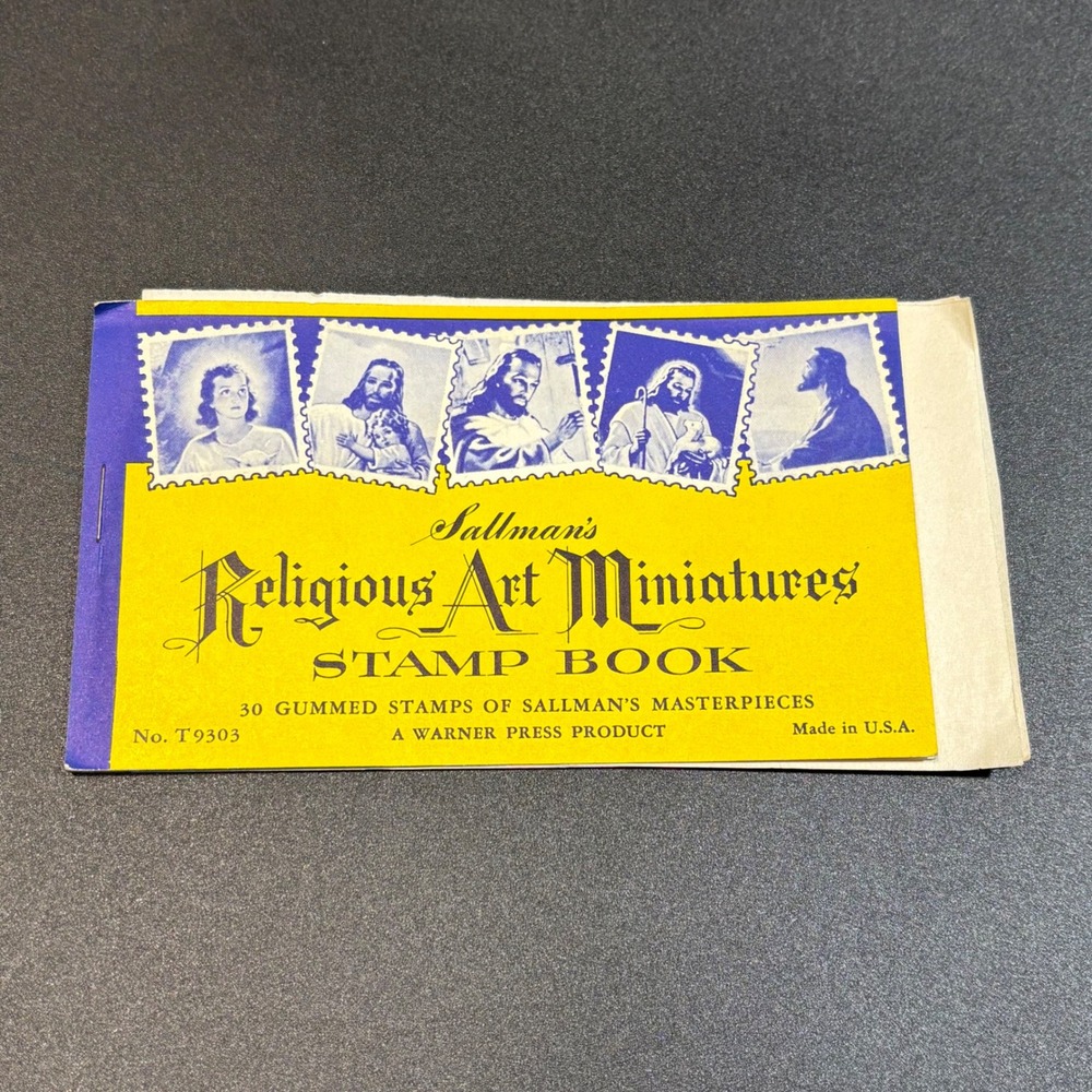 Vintage Sallmans Religious Art Miniatures Stamp Book Warner Press No T9303